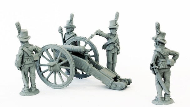 Napoleonic Danish-Norwegian Army Foot Artillery Firing Howitzer in Round Hats 1803-8 - Available to Order