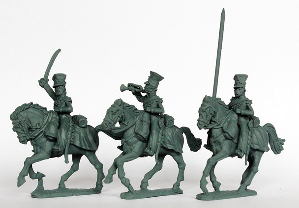 Napoleonic Duchy of Warsaw Uhlan Command Covered Czapka, Horses w/ Swallowtail Saddlecloths - Available to Order