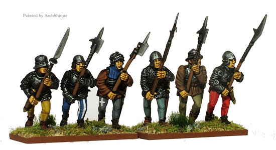 European Armies Armoured Halberdiers / Pikemen Advancing, Weapon Held at 45 Degrees - Available to Order