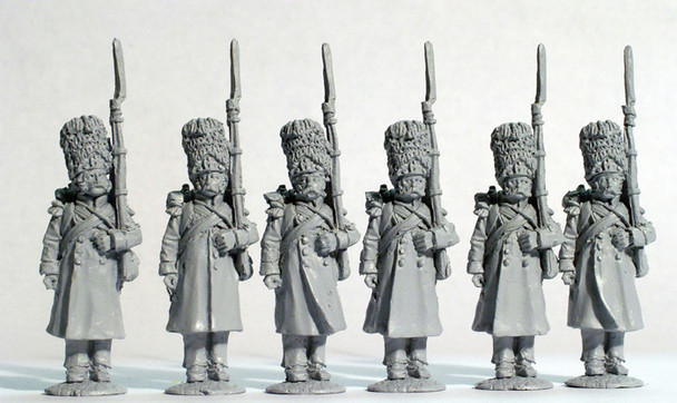 Napoleonic French Grenadiers of the Imperial Guard in Greatcoats, Standing at Attention - Available to Order