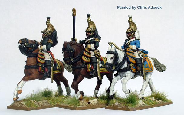 Napoleonic French Dragoons of the Imperial Guard Command in Campaign Dress, Galloping - Available to Order
