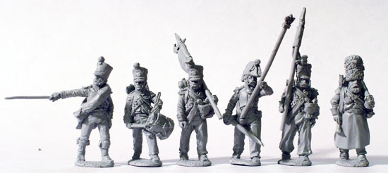 Napoleonic French Regimental Command in pre-1812 Campaign Dress, Advancing - Available to Order