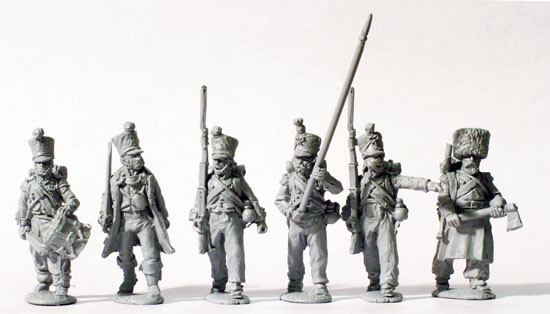 Napoleonic French Battalion Command in pre-1812 Campaign Dress, Advancing - Available to Order