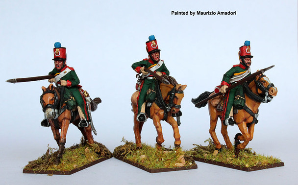 Napoleonic French 2nd Eclaireur Regt. (Young Guard) Charging, Lances Leveled, 1814 - Available to Order