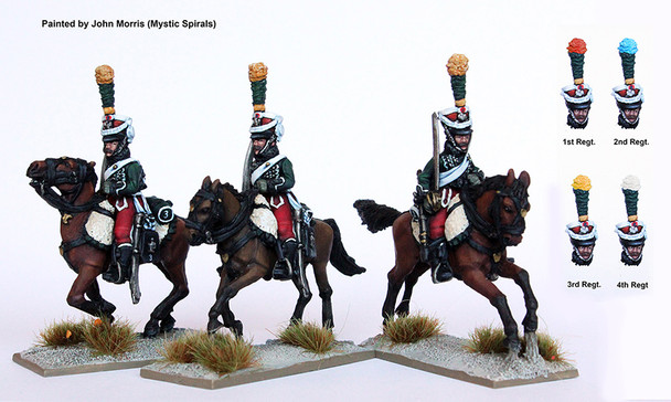 Napoleonic French Gardes d'Honneur, Galloping, Swords Shouldered - Available to Order