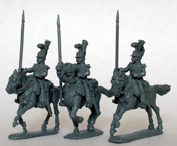Napoleonic French Light Horse Lancers of the Line, Lances up-Right, Galloping, Elite Company - Available to Order