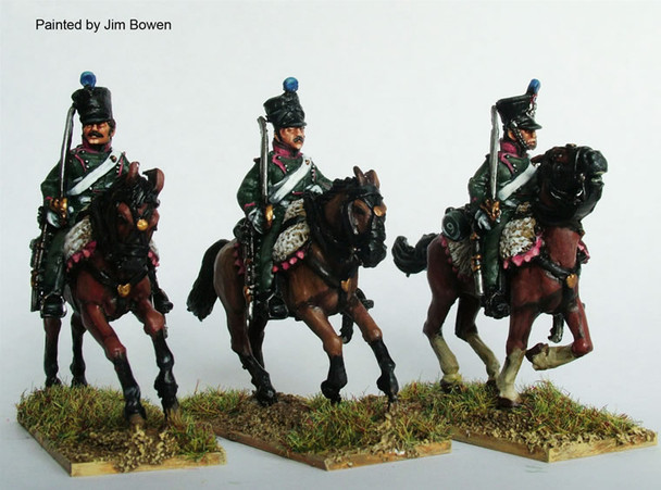 Napoleonic French Chasseurs a Cheval Galloping, Swords Shouldered - Available to Order