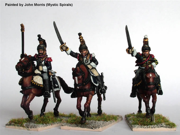 Napoleonic French Cuirassier Command Charging - Available to Order