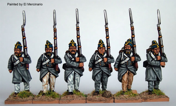 Carlist War Isabelino Infantry Marching, Centre Co, Greatcoats & 'Isabellino' Caps - Available to Order