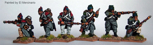 Carlist War Isabelino Infantry Skirmishing, Flank Co, Greatcoats & 'Isabellino' Caps - Available to Order