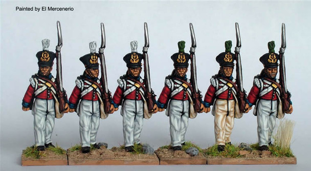 Carlist War Isabelino Infantry Flank Companies Marching, Shakos - Available to Order