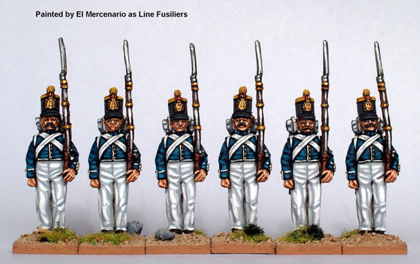 Carlist War Isabelino Infantry Standing at Attention, Centre Companies, Coatee & Cylindrical Shako - Available to Order