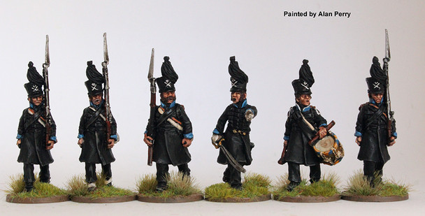 Napoleonic Brunswick 'Black Band' Infantry Command Marching 1809 - Available to Order