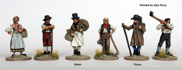 Napoleonic Extras Bakers, Tinker, Woodsmen, etc. - Available to Order