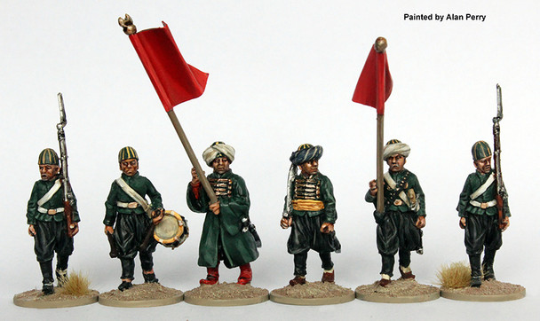 Napoleonic Ottoman Army 1790-1815 Nizam-I-Cedid Anatolian Nefer Infantry Command in Caps, Marching - Available to Order