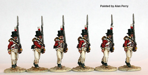 Napoleonic British Infantry Centre Companies Marching in "Round Hats" & Overalls 1801-08 - Available to Order
