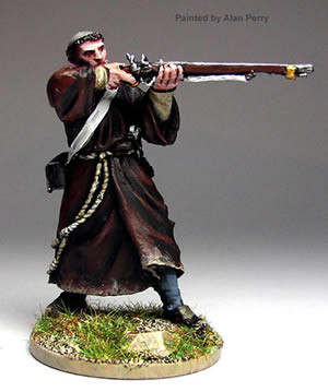 40mm Peninsular Armed Monk Firing Musket - Available to Order