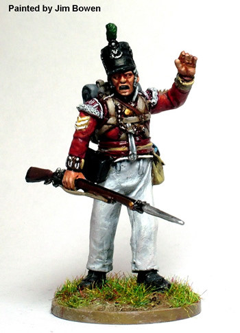 40mm Peninsular British Light Infantry Sergeant, Hand Raised, Standing - Available to Order