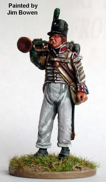 40mm Peninsular British Light Infantry Bugler, Standing, Blowing Bugle - Available to Order