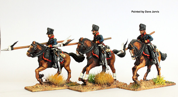 Napoleonic Prussian Line Uhlans in Kollett, Charging, Levelled Lance - Available to Order