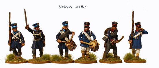Napoleonic Prussian Landwehr Command Marching, Stiffened Caps 1 - Available to Order