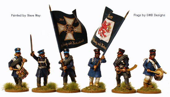 Napoleonic Prussian Landwehr Command Marching, Stiffened Caps 2 - Available to Order