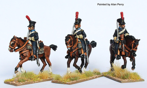 Napoleonic Portuguese Line Cavalry in Shakos, Shouldered Swords, Galloping, 1810-14 - Available to Order