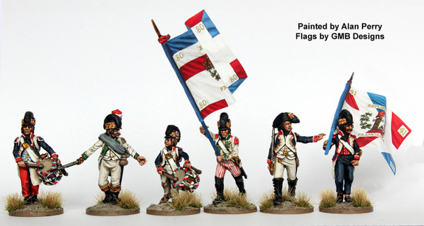 Revolutionary French Infantry Command Advancing, 1791 Helmets - Available to Order