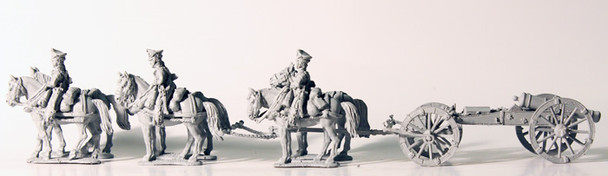 Napoleonic Russian 6 Horse Heavy Foot Artillery Limber w/ 12pdr, Standing - Available to Order
