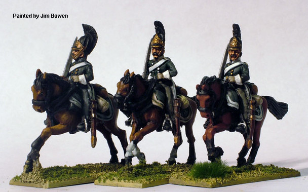 Napoleonic Russian Dragoons, Swords Shouldered, Galloping (1812-14) - Available to Order