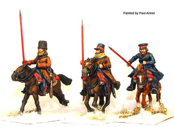 Napoleonic Russian Don Cossacks (Winter Dress), Lances Upright, Galloping - Available to Order