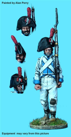 40mm Peninsular Spanish Line Infantryman Advancing, Shouldered Arms, Breaches & Sandals, 1805 Uniform - Available to Order