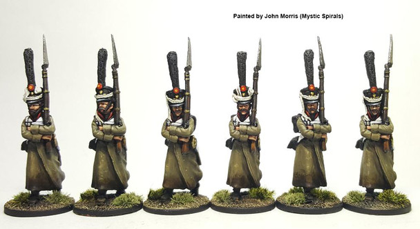 Napoleonic Russian Grenadiers in Greatcoats, Marching - Available to Order