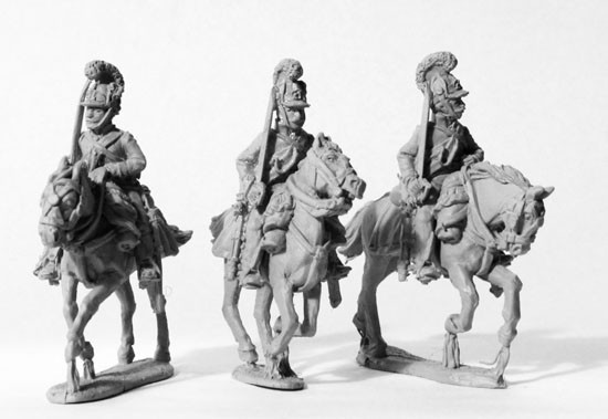 Napoleonic Austrian Chevauxlegers, Swords Shouldered, Galloping - Available to Order