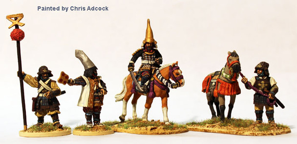 Samurai (1550-1615) Maeda Toshiie Mounted, & Son Toshinaga on Foot - Available to Order