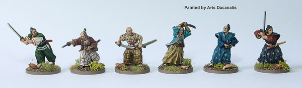 Samurai (1550-1615) Samurai Fighting w/ Swords in Everyday Clothing - Available to Order