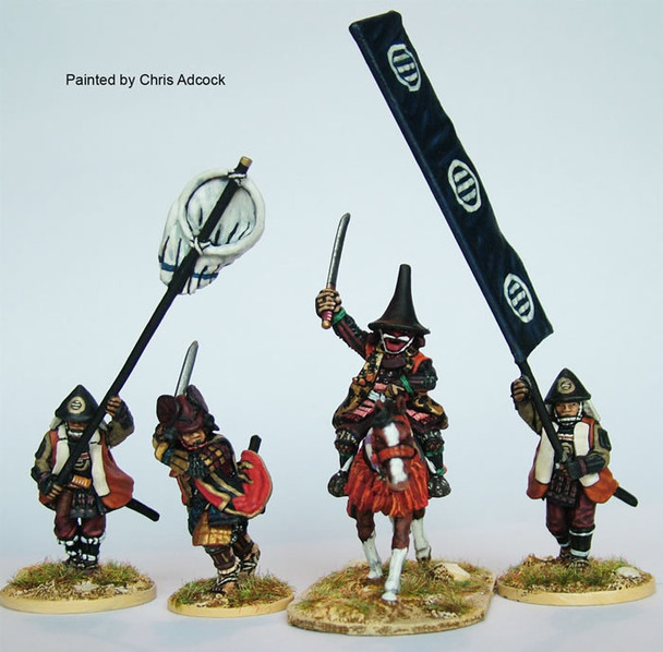 Samurai (1550-1615) Generic Samurai Commander Mounted w/ Unusual Helmet - Available to Order