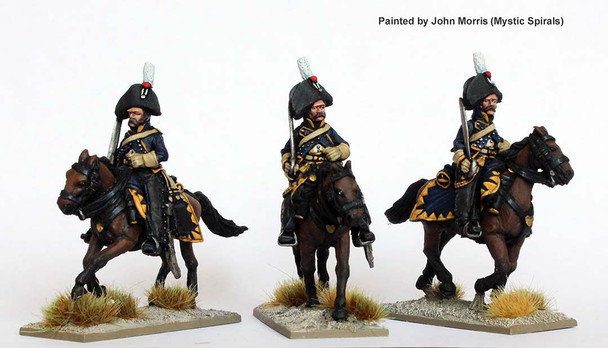 Napoleonic Swedish Finnish Karelian Dragoons in Bicornes, Shouldered Swords, Galloping - Available to Order