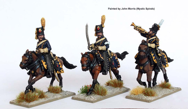 Napoleonic Swedish Finnish Nyland Dragoon Command in Shakos, Galloping - Available to Order