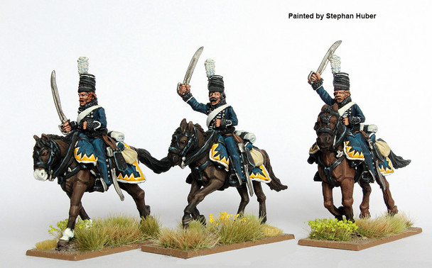 Napoleonic 1806 Prussian Army Hussars in Milirtons, Wearing Pelisse, Charging - Available to Order