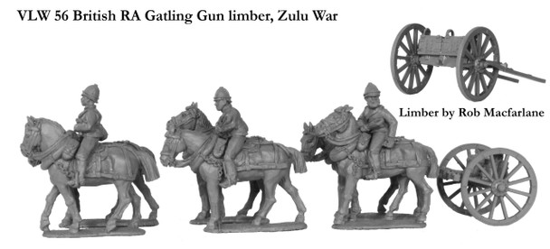 Victoria's Little Wars British RA Gatling Gun Limber, Zulu War - Available to Order