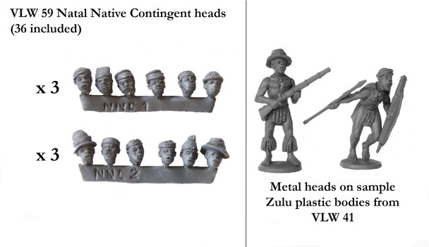 Victoria's Little Wars Natal Native Contingent Heads - Available to Order