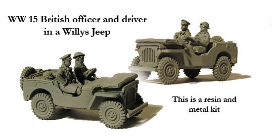 WWII British Willys Jeep w/ Officer & Driver - Available to Order
