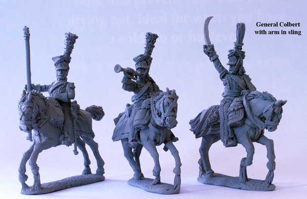 Napoleonic French 2nd Lancers of the Imperial Guard Command in Full Dress, Galloping - Available to Order