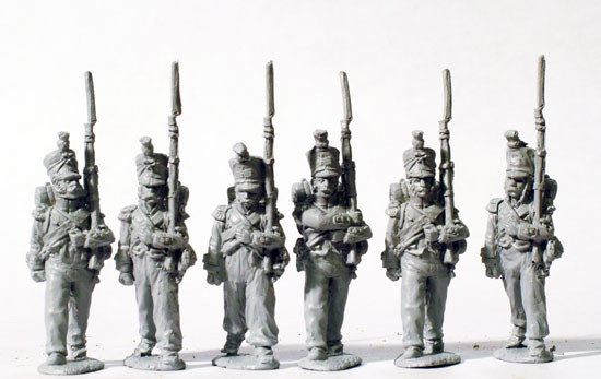Napoleonic French Voltigeurs / Grenadiers in pre-1812 Campaign Dress, March Attack - Available to Order