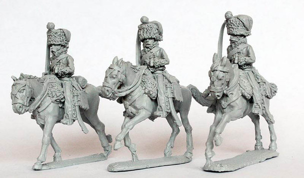 Napoleonic French Hussars Elite Company in Campaign Dress, Wearing Pelisses & Colpacks Galloping, 1805-15 - Available to Order