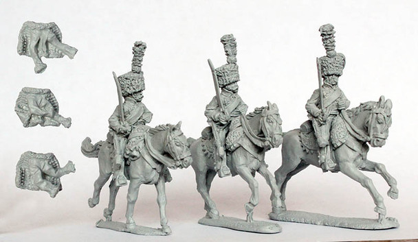 Napoleonic French Hussars Elite Company in Campaign Dress & Colpacks, Galloping, 1805-15 - Available to Order