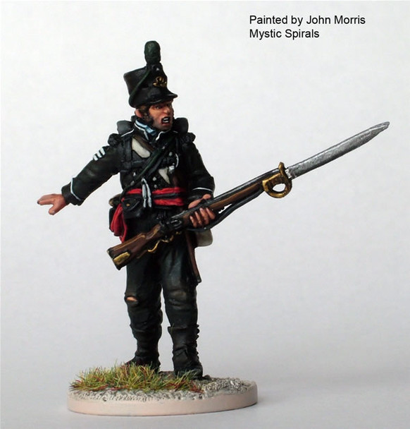40mm Peninsular British Rifles Sergeant Standing, Fixed Sword-Bayonet - Available to Order