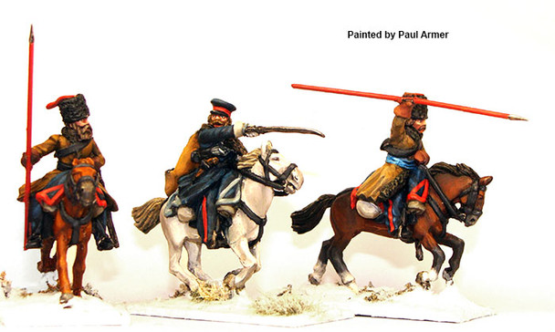 Napoleonic Russian Don Cossack Command (Winter Dress) Galloping - Available to Order