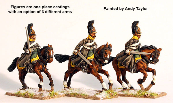 Napoleonic Russian Dragoons in Greatcoats Galloping - Available to Order